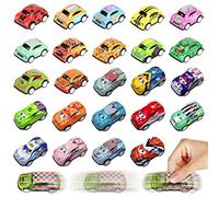 Devenirriche 10 PCS Metal Pull Back Cars, Mini Children's Toy Push and Go Cars Cartoon Cars City Racing Cars Birthday Gifts for Boys Aged 2 to 5.(5 PCS Beetle,5 PCS cartoon model)