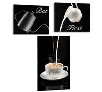 Deveosa Coffee Bar Kitchen Wall Decor - But First Coffee Bar Sign Kitchen Frames Art Pictures Canvas Dining Room Office Wall Decor Modern Decorations