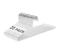 Devesanter Trouser/Coat Hanger Set of 20 Open-Ended, Anti-Rust Chrome Pants Hangers Non-Slip Space Saving Easy Use for Pants,Jeans, Slacks (White)