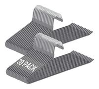 Devesanter Trouser Hanger - 30 Pack Open-Ended Metal Pants Hangers - Anti-Rust Chrome, Non-Slip Coating, Space-Saving Coat Hangers for Pants, Jeans, Slacks (Grey)