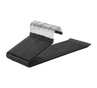 devesanter Trouser Hanger Set of 20 Open-Ended Metal Pants Hangers Durable Anti-Rust Chrome Non-Slip Coating Space Saving Easy Use Coat for Pants,Jeans, Slacks, Blanket (Black)