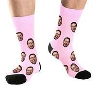 DEVFISH Personalized Face Novelty Socks for Men Women Pets, Baby Pink, M