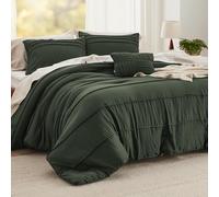 Devi Bedding All Season King Size 7 Piece Comforter Set with Sheet Set 12 Inches Deep Pocket 100% Egyptian Cotton 500 Thread Count Fade Resistant - Olive Green