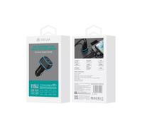 Devia - 115W Power Delivery Dual USB-C & 30W USB Port Car Adapter - Black