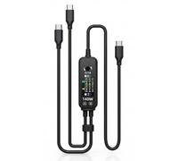 Device Diagnostics Power Cable, Type-C Repair Cord with Inline Readout Screen, 1 to 2 Design, 135 Cm Daily Desk Use Tool Guide Type C Repair Cable Power Cord Split Channel Display Phone Service Desk