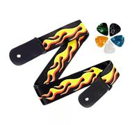 DEVICE OF URBAN INFOTECH Guitar Strap Belt for Acoustic & Electric Guitar Adjustable Buckle Guitar Strap Modern Design Guitar Belt For Acoustic/Bass/Electric Guitars (Fire)