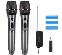 DEVICE OF URBAN INFOTECH UHF Microphone, Dual Wireless Microphone, Handheld Dynamic Mic with Rechargeable Receiver, 1/4‘’Output, for Karaoke, Church, Speech, Wedding, Party Singing (160 ft+ Range)