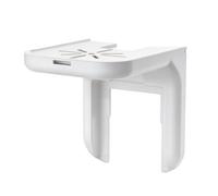 Device Outlet Holder with Built-in Cable Routing, White STANDARD | Wall Outlet Without Drilling, Raised Shelf Edges, Placement for Alarm Clocks and Small Devices Near Power