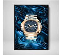DEVICI Patek Philippe Nautilus Chronograph inspired Framed Canvas Art - Motivational Wall Watches For Men Inspirational Posters & Prints, 28 X 40 INCHES
