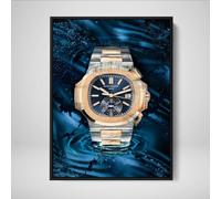 DEVICI Patek Philippe Nautilus Two-Tone inspired Framed Patek Philippe Canvas Art - Framed Motivational Wall Art Patek Philippe Watches For Men Inspirational Wall Art Framed Art Posters & Prints