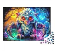 Devil 1000 Pc Premium Cardboard Puzzle Adult Mythical Beast Rainbow Jigsaw for Beginners Relaxation Creativity Gift Giving Travel Jigsaw Indoor Leisure 38x26cm/1000pcs