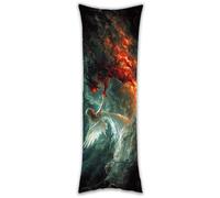 Devil Angel Body Pillow Cover, 40x145cm Long Pillowcase with Zipper Closure, Rectangle Pillow Case, Velvet Long Bolster Pillowcase Pregnancy Maternity Nursing Back and Neck Support Cushion Covers n193