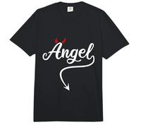 Devil Angel Costume Angel vs Devil Angel and Devil Halloween Comfort Colors Adult Heavyweight T-Shirt