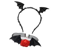 Devil Bat Headband Flower Lace Choker Set Demons Costume Accessories Dolls Toy Carnivals Halloween Cosplay Party Props Halloween Devil Costume Set