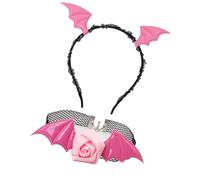 Devil Bat Headband Flower Lace Choker Set Demons Costume Accessories Dolls Toy Carnivals Halloween Cosplay Party Props Devil Bat Headband