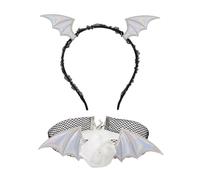 Devil Bat Headband Flower Lace Choker Set Demons Costume Accessories Dolls Toy Carnivals Halloween Cosplay Party Props Devil Bat Headband