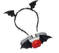 Devil Bat Headband Flower Lace Choker Set Demons Costume Accessories Dolls Toy Carnivals Halloween Cosplay Party Props Flower Choker Necklace
