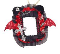 Devil Bat Wing Photocard Holder Bat Wing Photo Card Display Holder with Beads Chain for Women Girl Cosplay Enthusiasts Phone Wallet Decoration