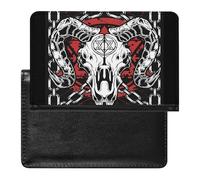 Devil Bull Skull Demon Red Black White Women's Passport Protector, Men's Passport Protector, PU Travel Passport Protector for Women Men Worker 5.8 x 3.9 x 0.4 inch