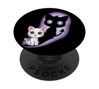 Devil Cat Cute Kitten Shadow Halloween PopSockets Adhesive PopGrip