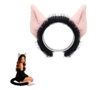 Devil Cosplay Costume Set, complete outfit with devil horn headband and devil tail, decorative party accessory for Halloween and carnival events，Red-A，Pink-A