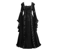 Devil Costume Woman Elf Costume Adult Women Fairy Dress Woman Costume Renaissance Dress Princess Costume Adult Witch Dress for Women Hollowing Costumes for Woman Gothic Black (Darkness,XXL)
