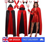 Devil Costume Women Halloween Costume Adult Devil Horns Headband Cape
