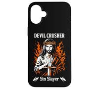 Devil Crusher Sin Slayer Jesus Spiritual Warfare Christian Case for iPhone 16 Plus