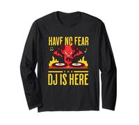 Devil DJ Devilish Halloween Have No Fear The DJ is Here Long Sleeve T-Shirt