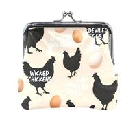 Devil Egg Black Chicken Beige Fashion Women's Small Leather Change Purse Convenient Travel Accessories for Women pequena para