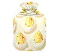 Devil Egg Merry Beige Cute hot Water Bottle with Soft Cover, 2L Water Bottle Bag for Hand Feet Warmer,Hand Feet Warmer,Bolsa Caliente para Dolores Menstrual