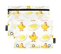 Devil Egg Merry Chicken Hen White Zipper Binder Pouches with Clear Window Ringing folders with Pockets Large and Sturdy inch Binders 3 Ringing School Class Office Organizers Multicolored 2 PCS