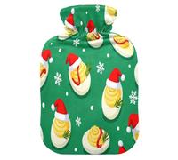 Devil Egg Merry Christmas Green hot Water Bottles with Soft Cover, 1L Water Bag for Arthritis,Arthritis,compresas calientes para el vientre