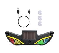 Devil Eyes - 5.31 * 1.77 in Windshield Light, Flexible Car Eye Lamp, Dynamic Solar And USB Powered ABS LED Warning Decor | Portable Car Rear Window Display for Night Bike Motorcycles Rear Cart Vehicle