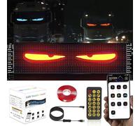 Devil Eyes Car and Truck LED Display - Large Flexible Programmable Smart Colored Eyes With Soft Screen for Home Design (120 x 595 mm)
