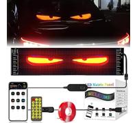 Devil Eyes Light Car Sign, Full Color Huge Bright Scrolling Led Light Sign for Trucks Window, Programmable Personalised Led Name Sign, DIY Dynamic APP Control LED Big Eye Lights for Windshield