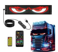 Devil Eyes Light for Car Windshield - Car Eyes Animated Led Light Display with Remote Control - Perfect for Cars, Trucks & Motorcycles - Custom Text Pattern Animation - U 1pcs L17.3×W7cm（16×32Pixels）