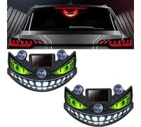 Devil Eyes Light for Car Windshield, Solar Devil Eye LED Car Warning Light, Rechargeable Solar-Powered Wireless Car Window LED Ambient Lamp,Suction Cup Warning Light for SUV, Truck,Van,RV (B*2PCS)