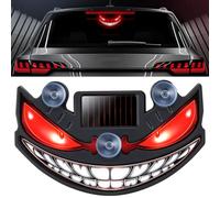 Devil Eyes Light for Car Windshield, Solar Devil Eye LED Car Warning Light, Rechargeable Solar-Powered Wireless Car Window LED Ambient Lamp,Suction Cup Warning Light for SUV, Truck,Van,RV (A*1PC)