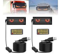 Devil Eyes Light for Cars and Trucks, 2PCS 17cm, Devil Eyes Car Lights LED, DIY Programmable Dynamic Flex Car Display Board, LED Eyes for Trucks with APP, Remote Control (2PCS 70×173mm(2.76×6.8in))