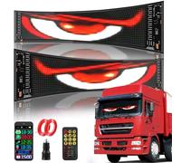 Devil Eyes Light for Truck, 2PCS LED Eyes for Car, DIY Dynamic Smart Colorful Eye Lamp, Programmable Flexible LED Display Sign Soft Screen with App & Remote Control for Store Party Bar Window, 60*12cm
