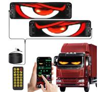 Devil Eyes Light for Trucks and Cars, 2PCS DIY Car Dynamic Smart Colorful Eye Lamp, Programmable Flexible LED Display Sign Soft Screen with App & Remote Control for Store Party Bar Window, 35 * 10cm