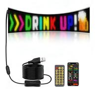 Devil Eyes Light for Windshield, 14.7'' * 3.6'' Full Color Big Eye Flex Signs, Programmable LED Display, Scrolling LED Light Sign, Custom Text Pattern Animation for Store, Car, Bar, Hotel