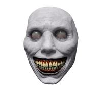 Devil Facial cover - Latex Evil Face Hood, Creepy Demon Masque | Full Size Scary Costume Cover with Realistic Smile Feature, Halloween Horror Cosplay for Zombie Ghost Theme Party Stage and Props