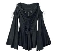 Devil Fashion Patterned Shoulder Hollow Gothic Mini Dress black