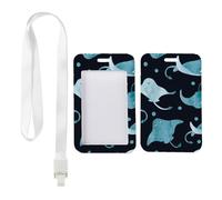 Devil Fish ID Badge Holder with White Lanyard, Oyster Card Holder Lanyard, Vertical Cards Protector for Student, Vertical Name Badges Protector for Driver, Teacher Stuff Delivery Driver Accessories