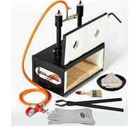 DEVIL-FORGE Farrier Gas Propane Forge DFHS2+1D/5.2”, 2 Burners DFP (160.000 BTU) use 1 or 2, Gas Ball Valve, Air Choke, 1 Door, Horseshoe Makers, Knife Making, Blacksmith, 2500°F / 1370°C, high 5.2"