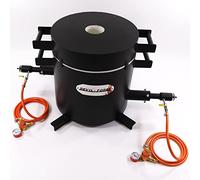 DEVIL-FORGE Gas Metal Melting Furnace FB3Hb Kit - 20Kg, 2 DFC Burners (360.000 BTU), Crucible, Gloves, Foundry, Jewelers, Metalsmiths, Refiners 2642°F / 1450°C Brass, Copper, Bronze