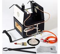 DEVIL-FORGE Gas Propane Forge DFPROFK2, 2 Burners DFC (360.000 BTU) use 1 or 2, Gas Ball Valve, 2 Doors, Tool rest, Gas saving system, Knife Making Blacksmith Farrier 2500°F, Double insulation PREMIUM