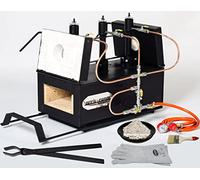 DEVIL-FORGE Gas Propane Forge DFPROFK3, 3 Burners DFC (540.000 BTU) use 1/2or3, Gas Ball Valve, 2 Doors, Tool rest, Gas saving system, Knife Making Blacksmith Farrier 2500°F, Double insulation PREMIUM